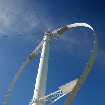 Dvoulistá větrná Darrieova turbína pracující na principu vztlaku (Zdroj: © flariv / stock.adobe.com)