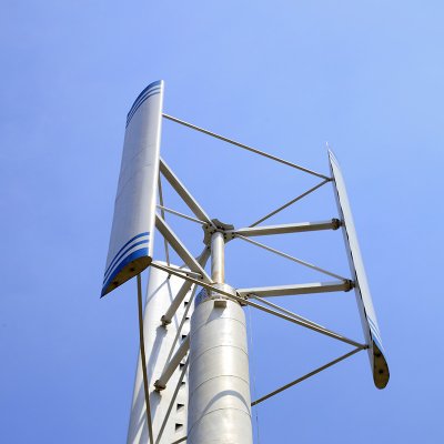 Detail třílisté Darrieovy turbíny s rotorem ve tvaru písmene H (Zdroj: © zhang yongxin / stock.adobe.com)