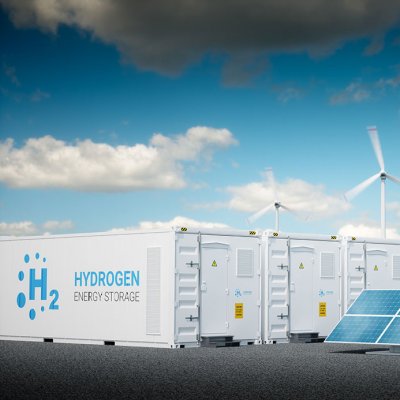 Vodík se může stát dobrým akumulačním systémem pro kolísavou produkci obnovitelných zdrojů energie, především fotovoltaických a větrných elektráren (Zdroj: © malp / stock.adobe.com)