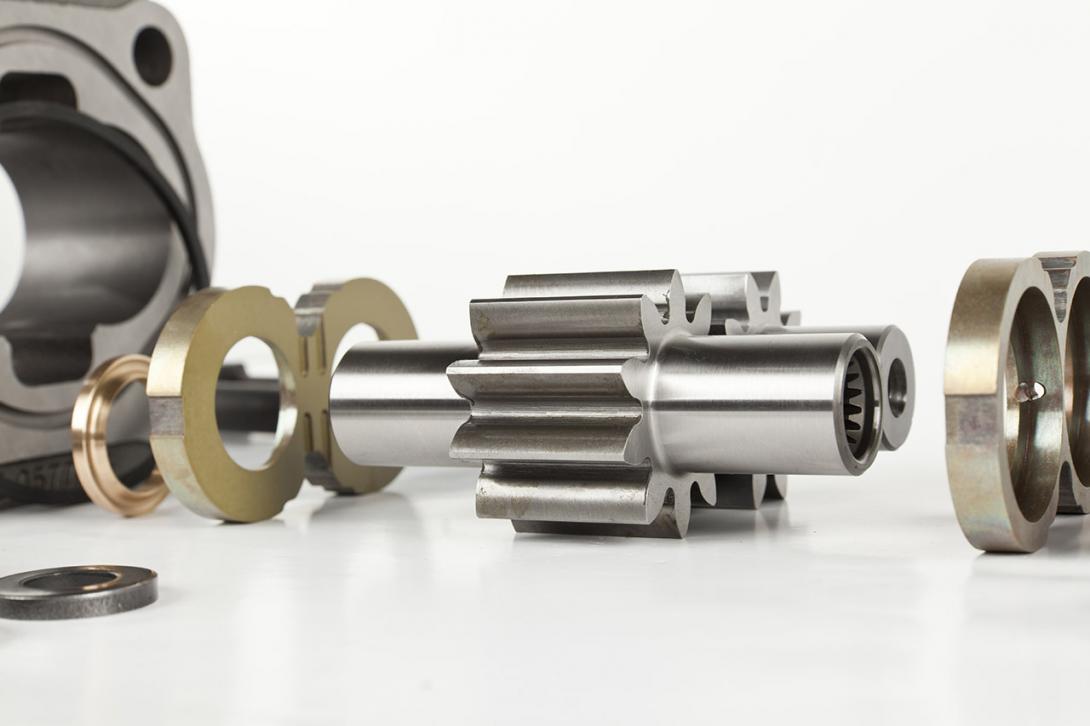 Rozebrané zubové čerpadlo používané v hydraulických systémech (Zdroj: © srki66 / stock.adobe.com)