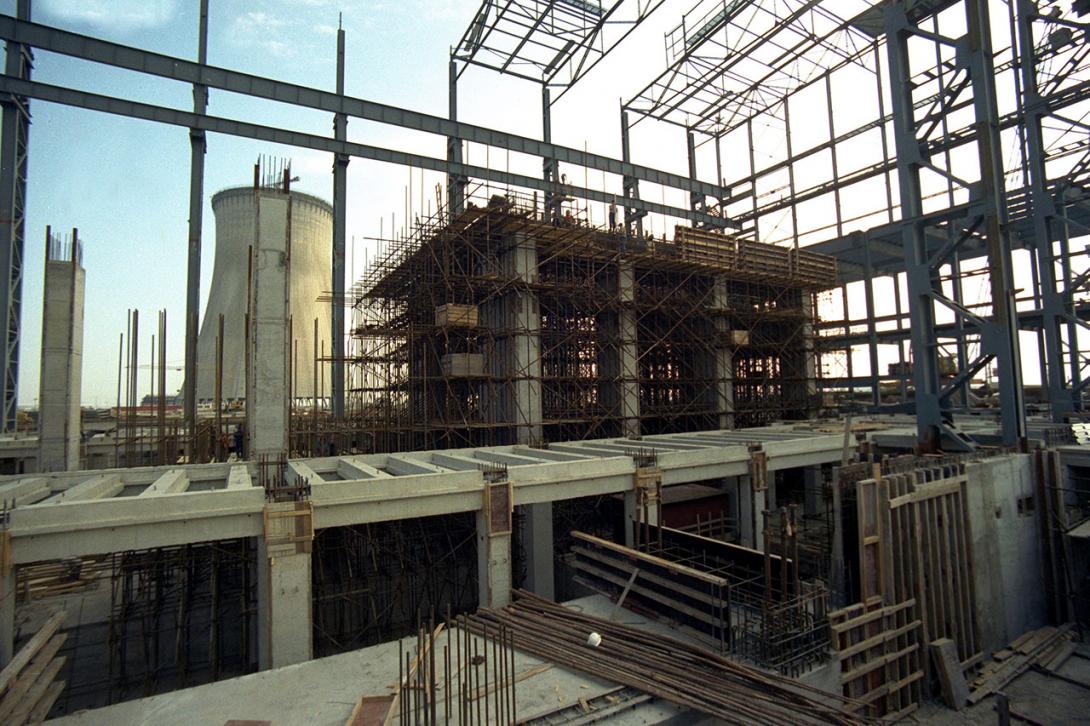 Výstavba strojovny pro umístění turbogenerátoru v Jaderné elektrárně Temelín (Zdroj: ČEZ, a. s.)