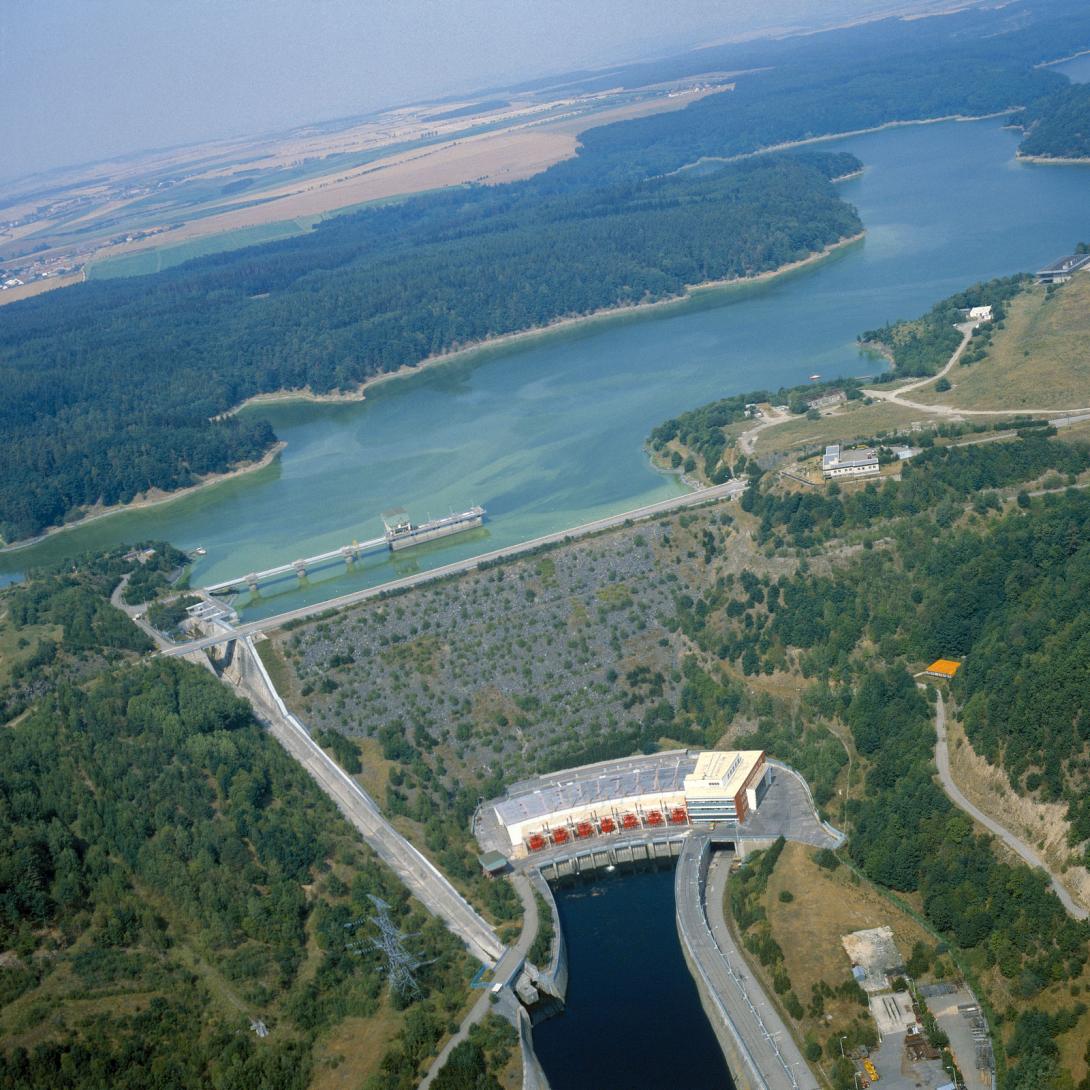 Přečerpávací vodní elektrárna Dalešice na jižní Moravě (Zdroj: ČEZ, a. s.)