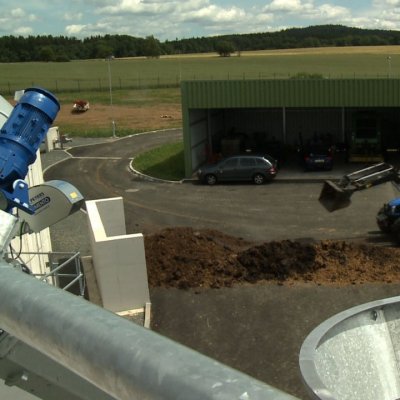 Areál bioplynové stanice, příprava biomasy (Zdroj: ČEZ, a. s.)