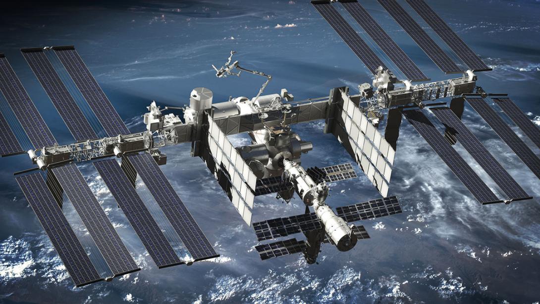 Mezinárodní vesmírná stanice ISS má několik set tisíc fotovoltaických článků uspořádaných do panelů o výkonu 110 kW (Zdroj: © Adam / stock.adobe.com)
