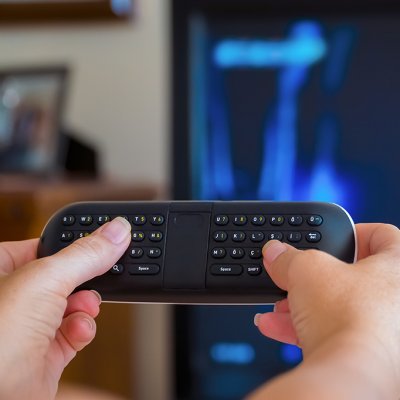 K ovládání chytrých televizí se používají speciální ovladače s klávesnicí nebo aplikace v chytrých telefonech (Zdroj: © Myst / stock.adobe.com)