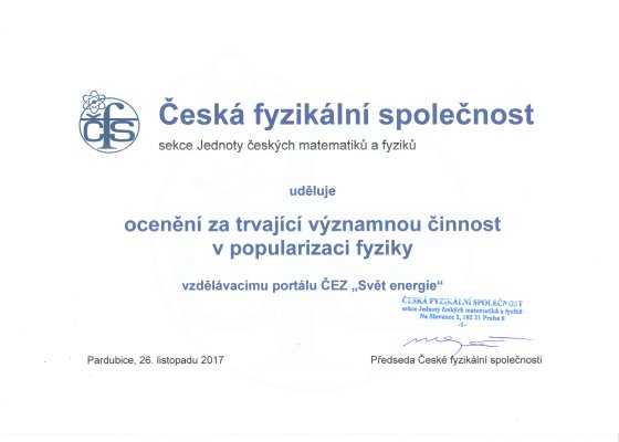 Ocenění sekce Jednoty českých matematiků a fyziků